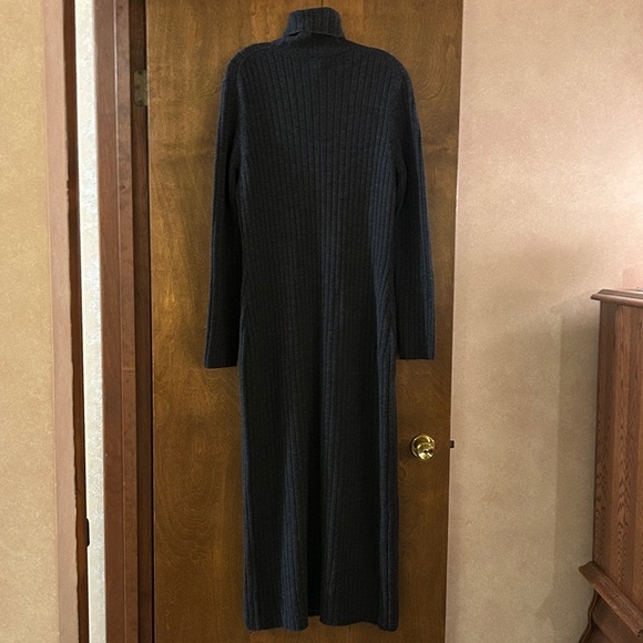 DKNY CITY  Maxi Gray Ribbed Knit Turtleneck  Dress, Size XL - Picture 2 of 16